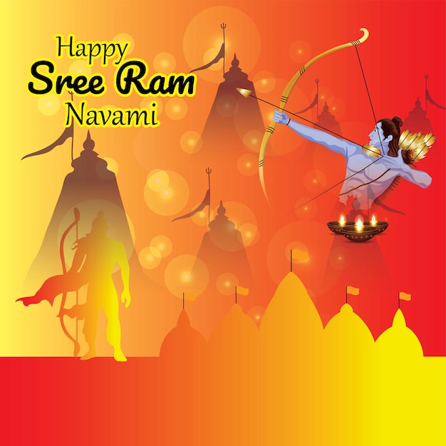 Vector vector gradient ram navami illustration