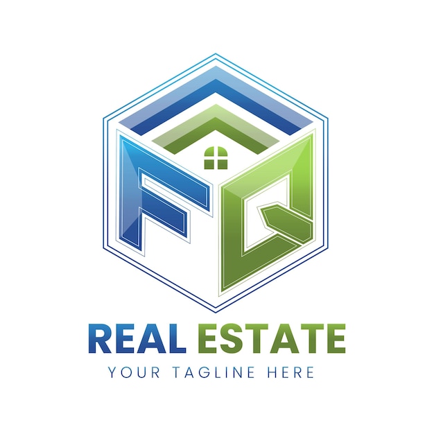 vector gradiente FQ inmobiliaria logo