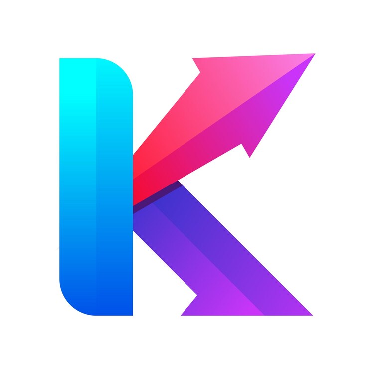 Vector vector de gradiente del logotipo coloreado de la letra k