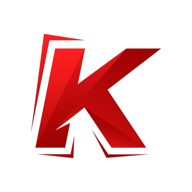 Vector de gradiente del logotipo coloreado de la letra K