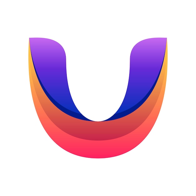 Vector de gradiente del logotipo coloreado de la letra U