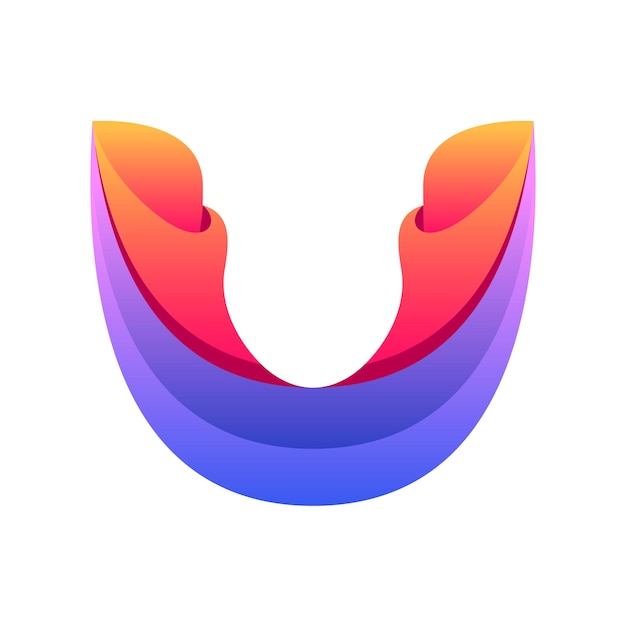 Vector de gradiente del logotipo coloreado de la letra U
