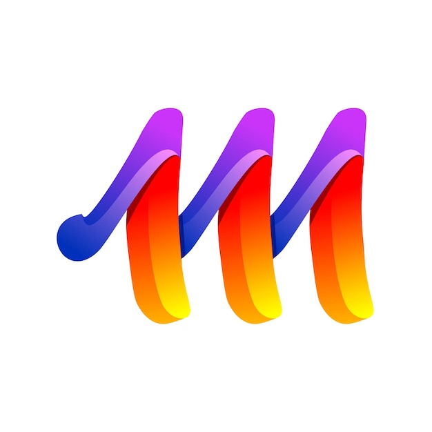 Vector de gradiente del logotipo de la letra M de colores
