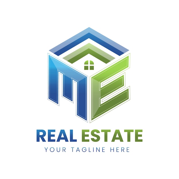 vector gradiente ME real estate logo