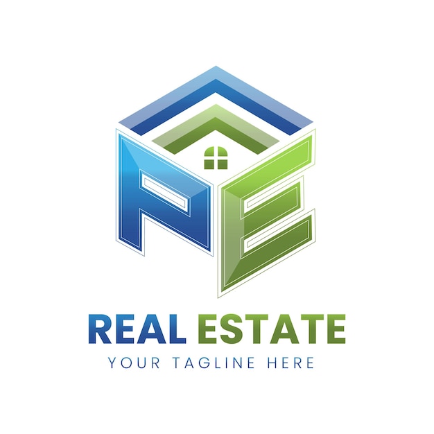vector gradiente PE inmobiliaria logo