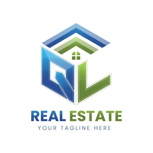 vector gradiente ql real estate logo