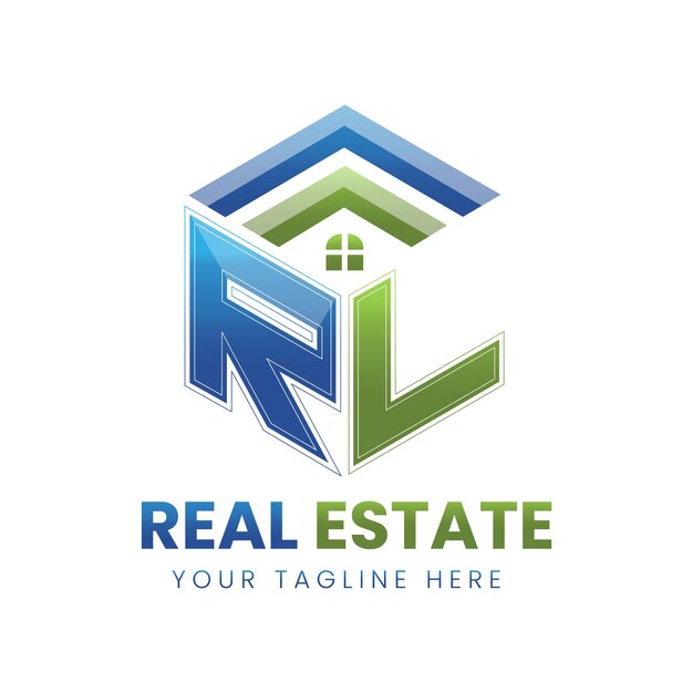 vector gradiente rl real estate logo