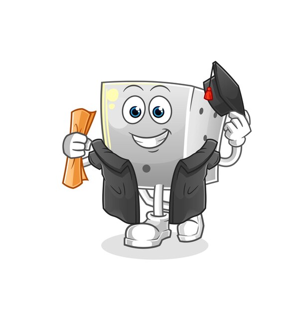 vector de graduación de dados. personaje animado