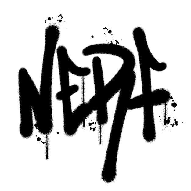 Vector vector graffiti pintura en spray palabra nerf ilustración vectorial aislada