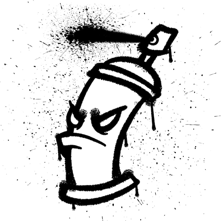 Vector vector graffiti spray carácter aislado vector