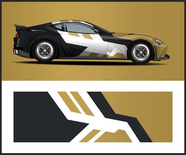 Vector gráfico de calcomanía de envoltura de coche de carreras