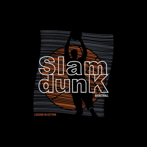 vector gráfico de diseño de baloncesto de camiseta slam dunk.