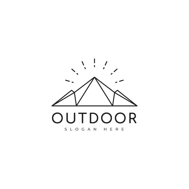 vector gráfico de diseño de logotipo al aire libre de paraíso de montaña