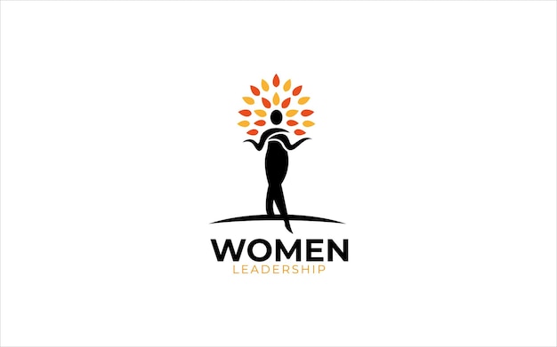 El vector gráfico de la ilustración de la plantilla de diseño del logotipo de la mujer de poder del liderazgo