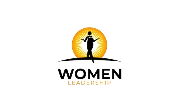El vector gráfico de la ilustración de la plantilla de diseño del logotipo de la mujer de poder del liderazgo