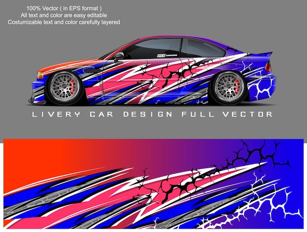 Vector gráfico de librea de automóviles diseño de fondo grunge abstracto para envoltura de vinilo de vehículos y marca de automóviles