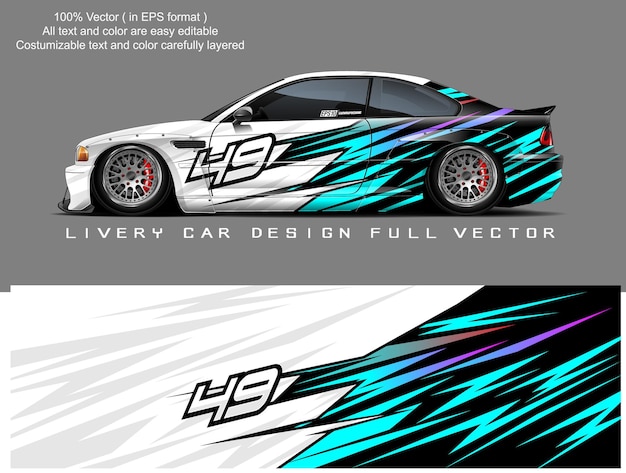 Vector gráfico de librea de automóviles diseño de fondo grunge abstracto para envoltura de vinilo de vehículos y marca de automóviles