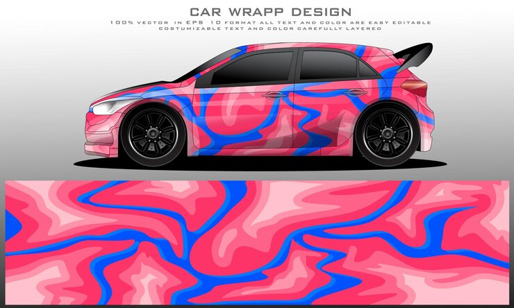Vector vector gráfico de librea de coche. diseño de fondo grunge abstracto para envoltura de vinilo de vehículos y marca de automóviles