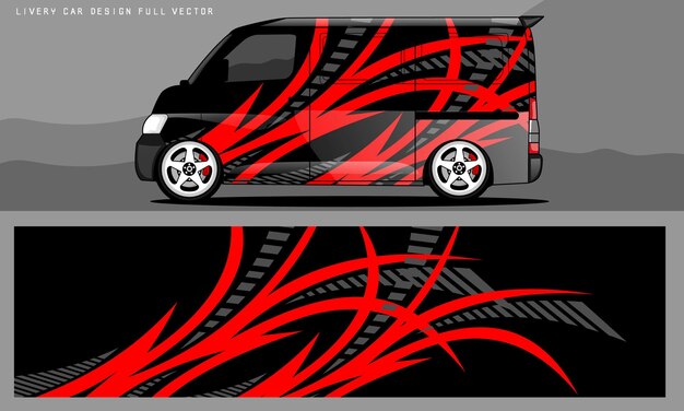 vector gráfico de librea de furgoneta. diseño de fondo grunge abstracto para envoltura de vinilo de vehículos y marca de automóviles