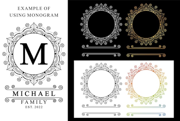 Vector gráfico de monograma de nombre dividido