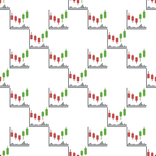 Vector de gráfico de velas patrón sin fisuras de comercio financiero profesional