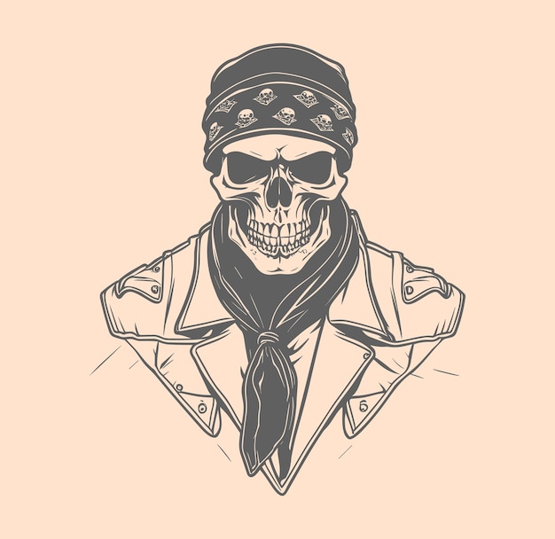 Vector de gráficos de calavera con estilo vintage