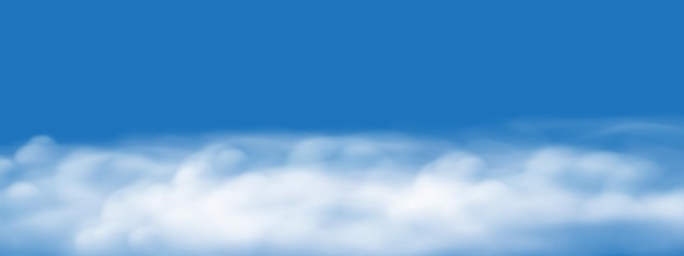 Vector de una gran nube blanca realista sobre un fondo de cielo azul