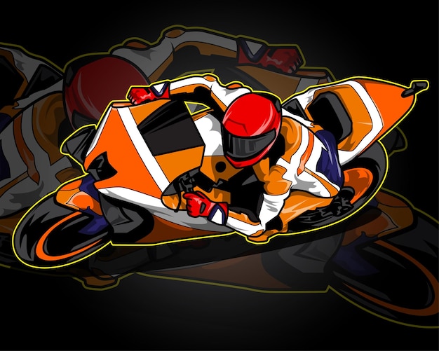 Vector de gran premio de curvas de superbike naranja