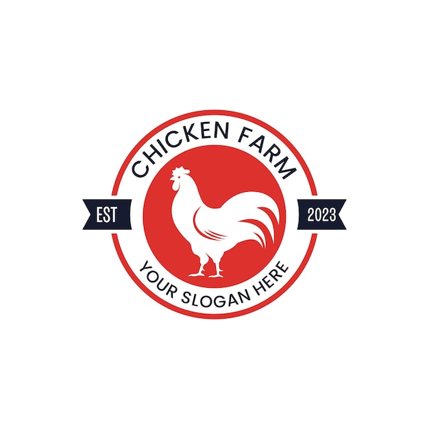 Vector de granja de pollo minimalista adecuado para logotipos de empresas