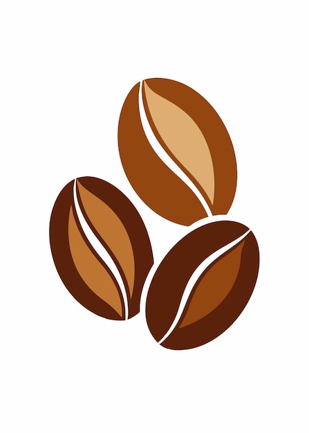 Vector de granos de café sobre un fondo blanco