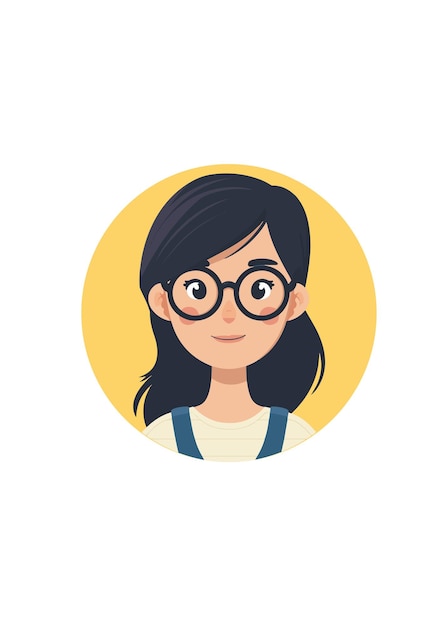 Vector Graphic Girl Icon Portrait UI Interfaz de usuario Persona. (En inglés)