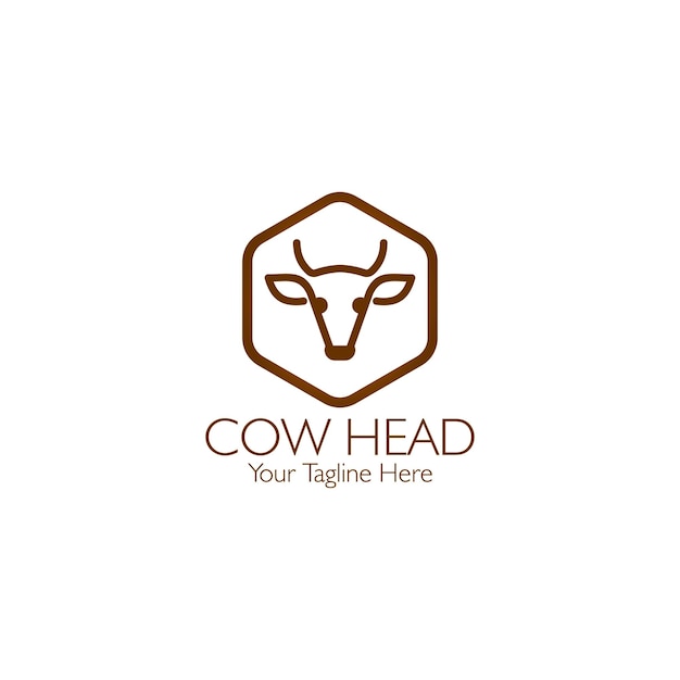 Vector grapick ilustración del logotipo de la empresa de vaca cabeza de vaca o logotipo de ganado