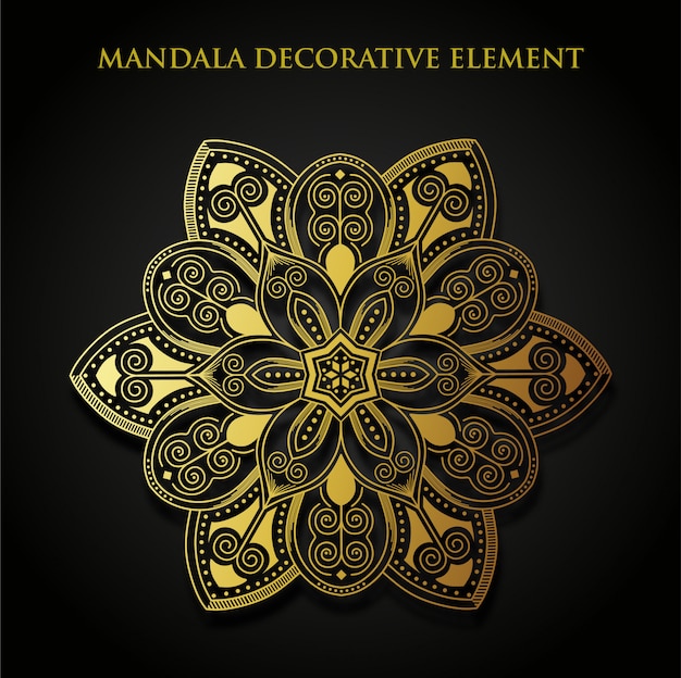 Vector gratis de elemento decorativo de oro mandala