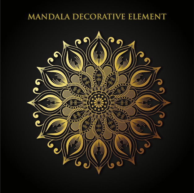 Vector vector gratis de elemento decorativo de oro mandala