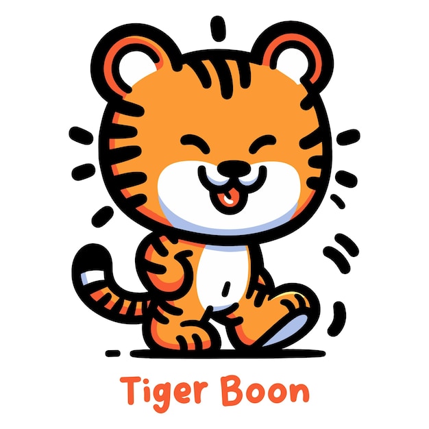 Vector gratis mascota bebé tigre icono muy bonito