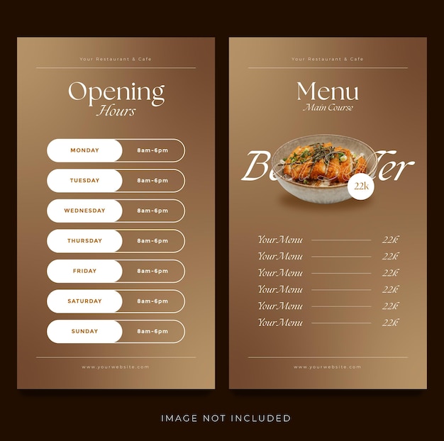 Vector gratis menú de restaurante