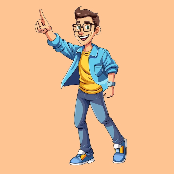 Vector vector gratis un personaje de dibujos animados de chico guapo