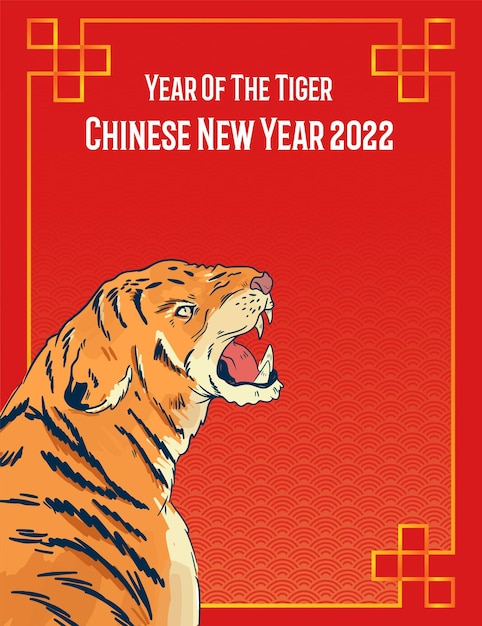 Vector gratis de saludos de feliz año nuevo chino sobre fondo rojo decorativo