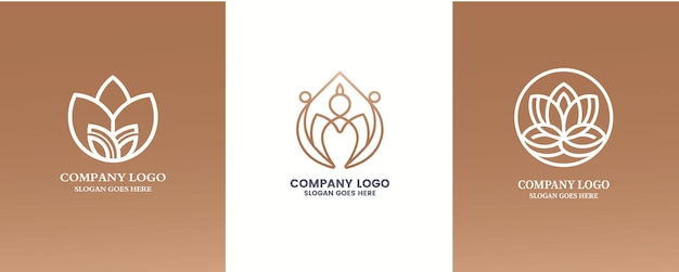 Vector gratuito de belleza spa de lujo diseño de logotipo colección ilustración vectorial