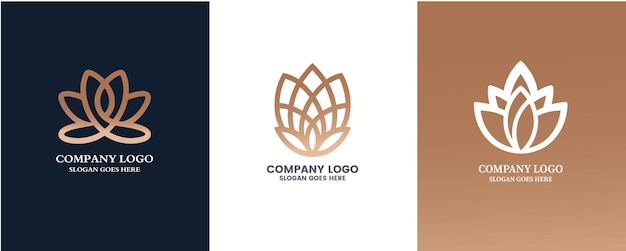 Vector gratuito de belleza spa de lujo diseño de logotipo colección ilustración vectorial