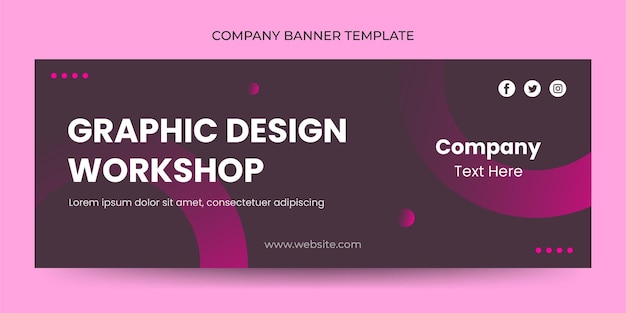 Vector gratuito Empresa comercial de banner moderno con forma minimalista