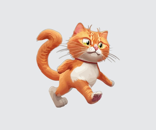 Vector gratuito una plantilla de pegatina de un personaje de dibujos animados de gato