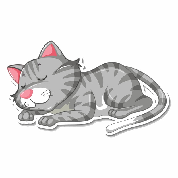 vector gratuito una plantilla de pegatina de un personaje de dibujos animados de gato