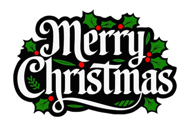 Vector gratuito Texto vectorial de Feliz Navidad Diseño de letras de caligrafía