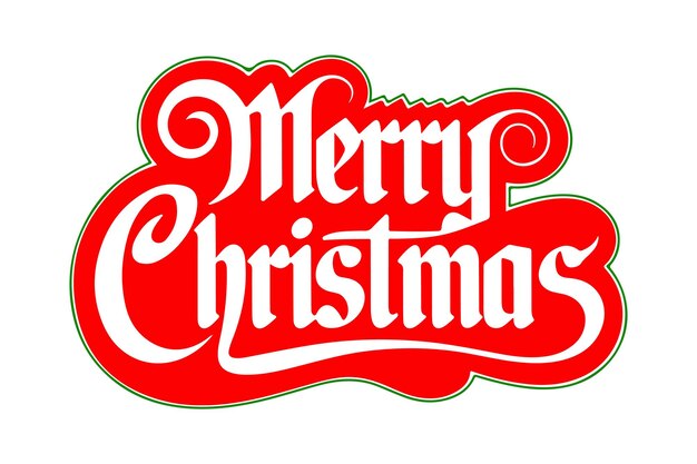 Vector gratuito Texto vectorial de Feliz Navidad Diseño de letras de caligrafía