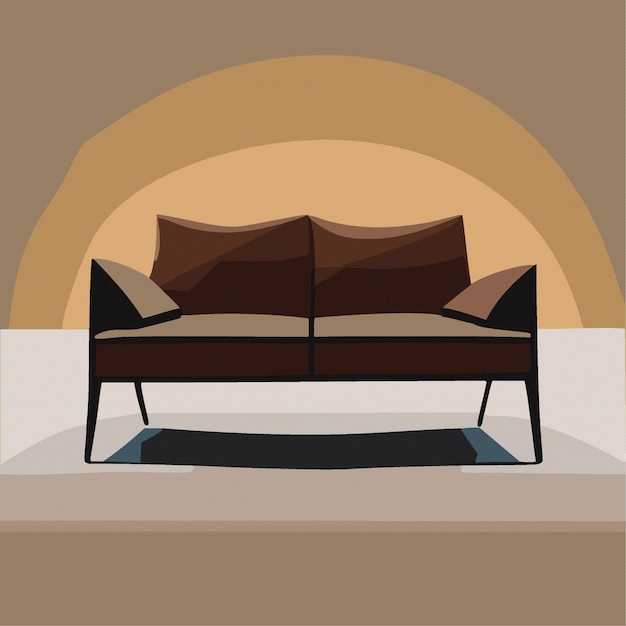 Vector vector, gris, colorido, caricatura, sofá, moderno, sofá, ilustración