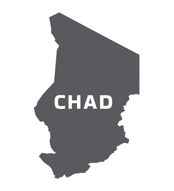 Vector gris del mapa plano simple del Chad
