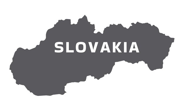 Vector gris del mapa plano simple de Eslovaquia