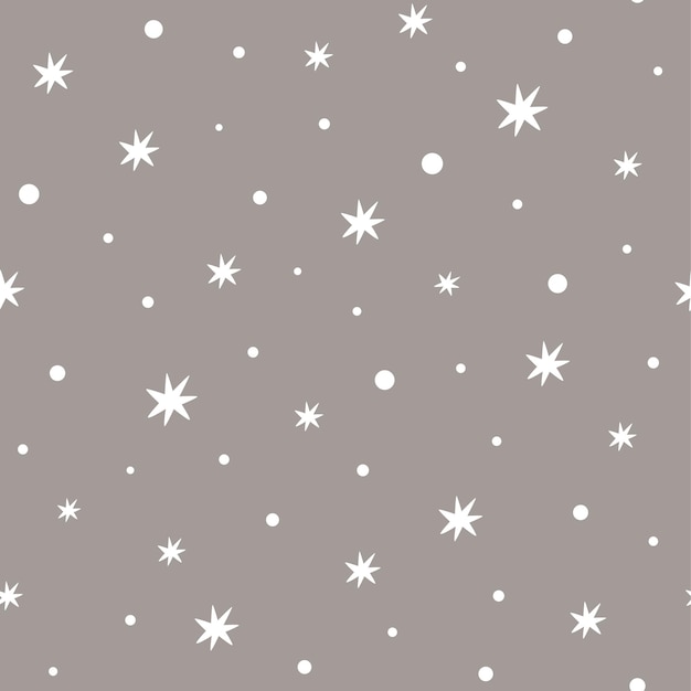 Vector gris de patrones sin fisuras decorado lindo infantil simple estrellas niños vivero bebé ducha diseño de tela dulce