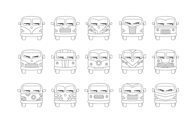 Vector groovy bus contorno 10 eps archivos vectoriales contorno de bus groovy